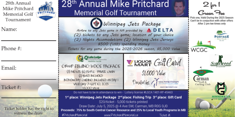 In Memory Raffle Ticket Mike Pritchard Memorial RAFFLE! - South Central Cancer Resource
